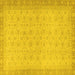 Square Oriental Yellow Traditional Rug, abs2771yw