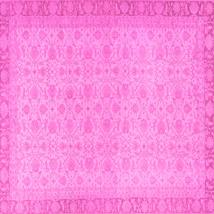 Square Machine Washable Oriental Pink Traditional Rug, wshabs2771pnk
