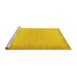 Sideview of Machine Washable Oriental Yellow Traditional Rug, wshabs2771yw