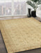 Abstract Gold Oriental Rug in Family Room, abs2771