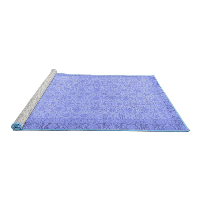 Sideview of Machine Washable Oriental Blue Traditional Rug, wshabs2771blu