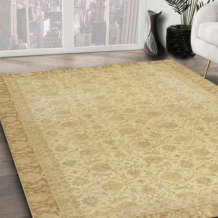Machine Washable Abstract Gold Rug in a Family Room, wshabs2771