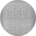 Round Machine Washable Oriental Gray Traditional Rug, wshabs2771gry