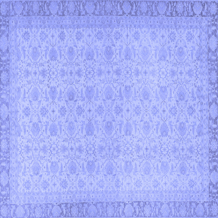 Square Machine Washable Oriental Blue Traditional Rug, wshabs2771blu