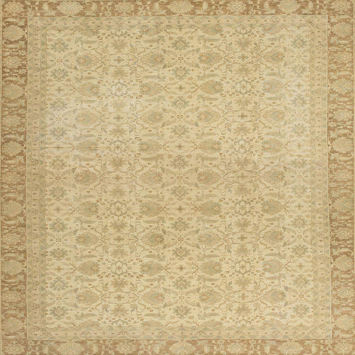 Square Abstract Gold Oriental Rug, abs2771
