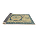 Sideview of Abstract Brown Gold Modern Rug, abs2772