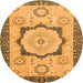 Round Abstract Orange Modern Rug, abs2772org