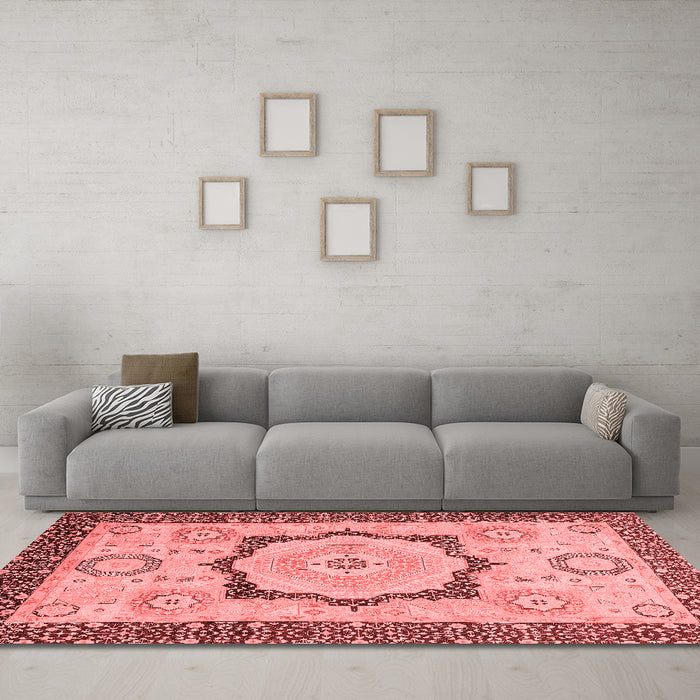 Modern Red Washable Rugs