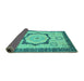 Sideview of Abstract Turquoise Modern Rug, abs2772turq