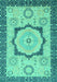 Machine Washable Abstract Turquoise Modern Area Rugs, wshabs2772turq