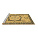 Sideview of Machine Washable Abstract Brown Modern Rug, wshabs2772brn