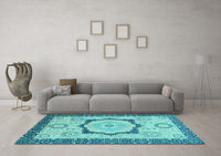 Machine Washable Abstract Light Blue Modern Rug, wshabs2772lblu