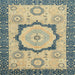 Square Machine Washable Abstract Brown Gold Rug, wshabs2772