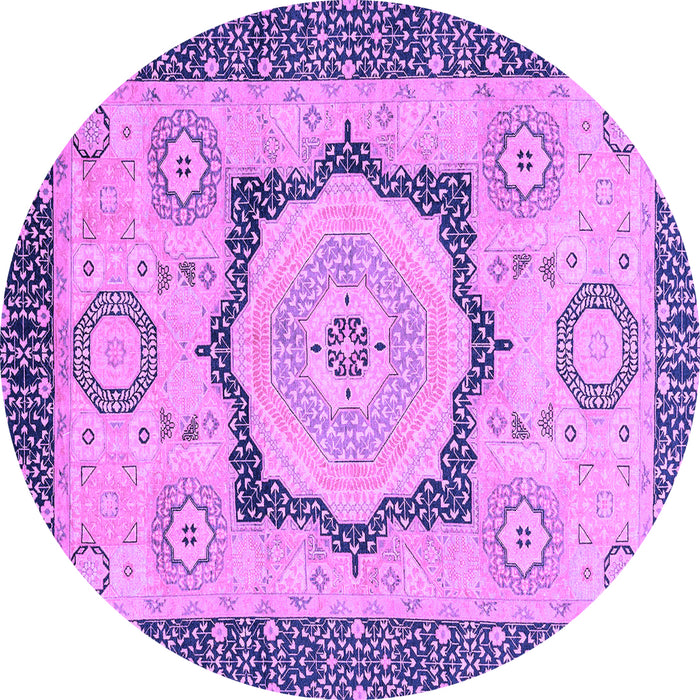 Round Abstract Purple Modern Rug, abs2772pur