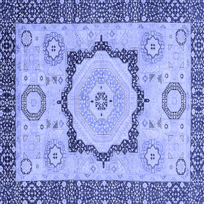 Square Abstract Blue Modern Rug, abs2772blu