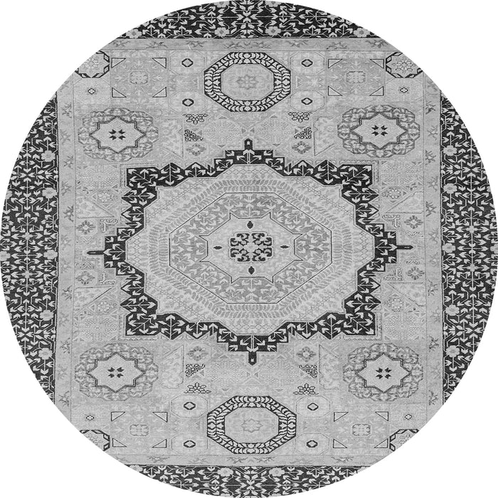 Round Abstract Gray Modern Rug, abs2772gry