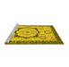 Sideview of Machine Washable Abstract Yellow Modern Rug, wshabs2772yw