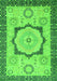 Machine Washable Abstract Green Modern Area Rugs, wshabs2772grn