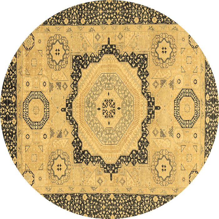 Round Machine Washable Abstract Brown Modern Rug, wshabs2772brn