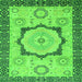 Square Machine Washable Abstract Green Modern Area Rugs, wshabs2772grn