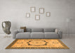 Machine Washable Abstract Orange Modern Area Rugs in a Living Room, wshabs2772org