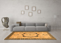 Machine Washable Abstract Orange Modern Rug, wshabs2772org