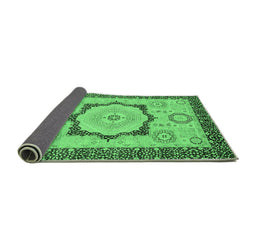 Sideview of Abstract Emerald Green Modern Rug, abs2772emgrn