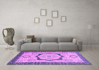 Machine Washable Abstract Purple Modern Rug, wshabs2772pur