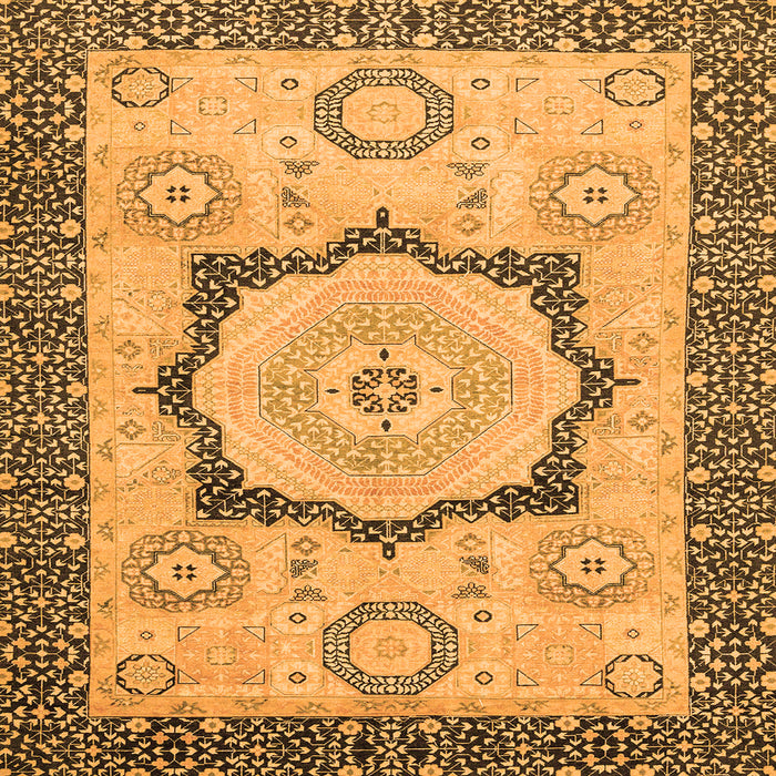 Square Machine Washable Abstract Orange Modern Area Rugs, wshabs2772org
