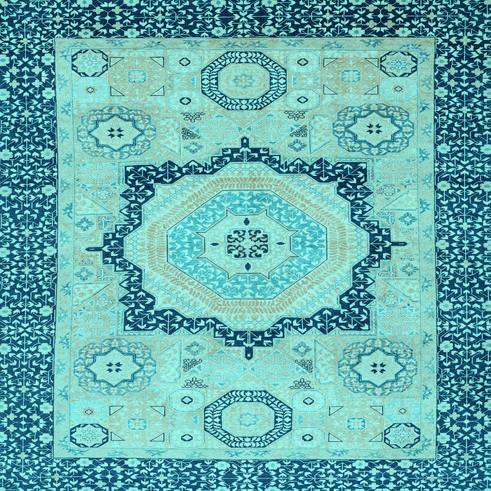 Square Abstract Light Blue Modern Rug, abs2772lblu