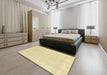 Machine Washable Abstract Brown Gold Rug in a Bedroom, wshabs2773