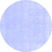 Round Oriental Blue Traditional Rug, abs2773blu