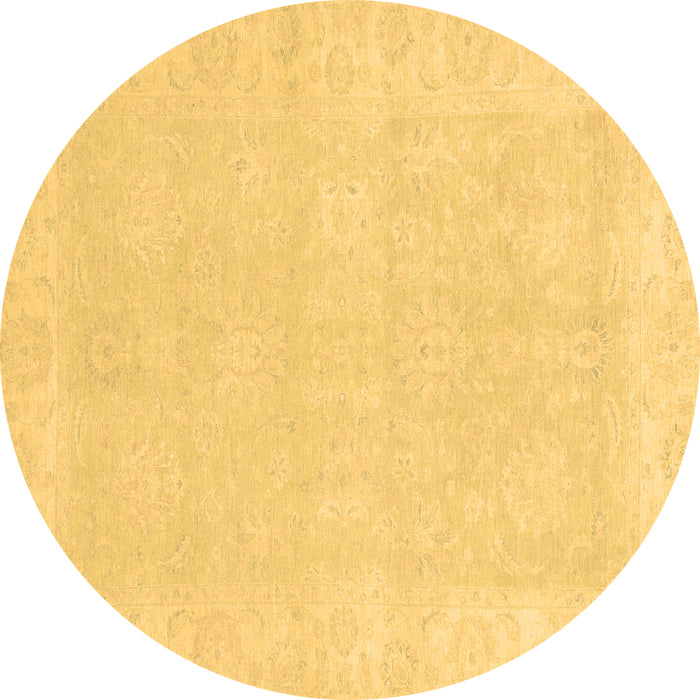 Round Oriental Brown Traditional Rug, abs2773brn