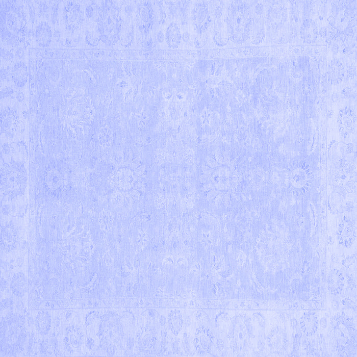 Square Machine Washable Oriental Blue Traditional Rug, wshabs2773blu