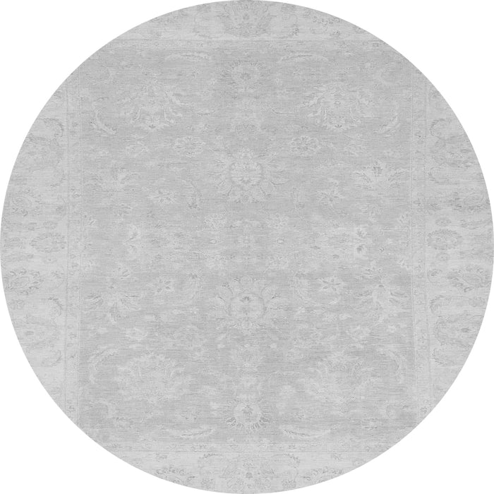 Round Machine Washable Oriental Gray Traditional Rug, wshabs2773gry