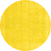 Round Oriental Yellow Traditional Rug, abs2773yw