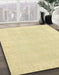 Abstract Brown Gold Oriental Rug in Family Room, abs2773