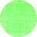 Round Oriental Green Traditional Rug, abs2773grn