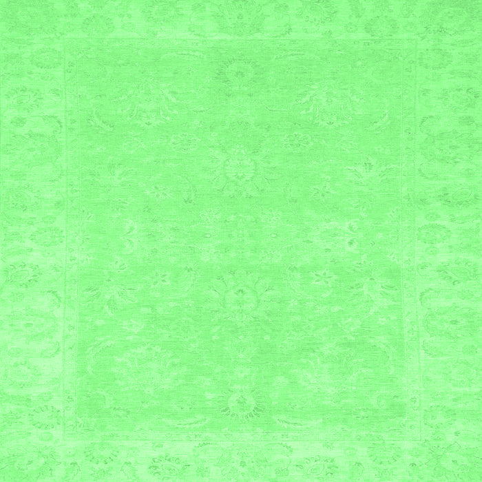 Square Machine Washable Oriental Emerald Green Traditional Area Rugs, wshabs2773emgrn