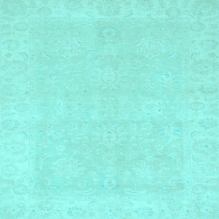 Square Machine Washable Oriental Light Blue Traditional Rug, wshabs2773lblu
