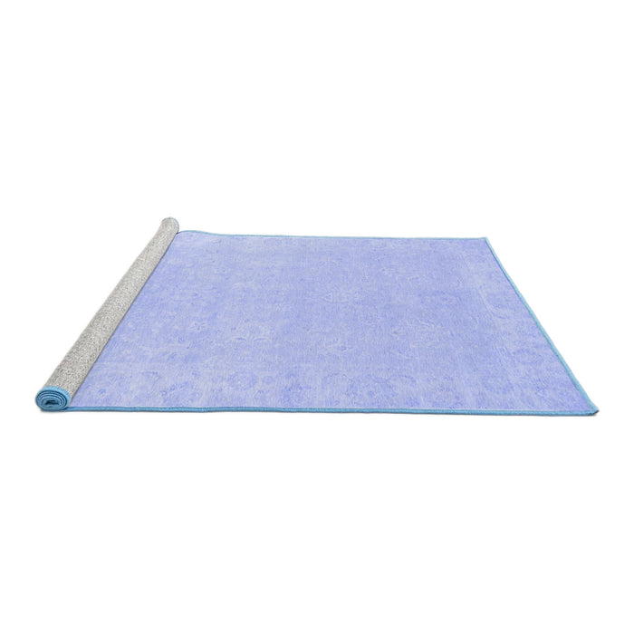 Sideview of Machine Washable Oriental Blue Traditional Rug, wshabs2773blu