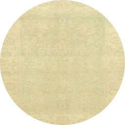 Round Machine Washable Abstract Brown Gold Rug, wshabs2773