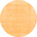 Round Oriental Orange Traditional Rug, abs2773org