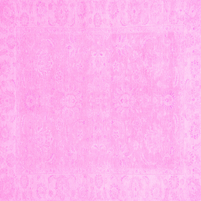 Square Machine Washable Oriental Pink Traditional Rug, wshabs2773pnk