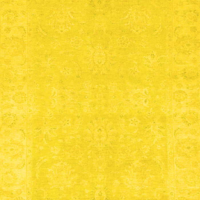 Machine Washable Oriental Yellow Traditional Rug, wshabs2773yw