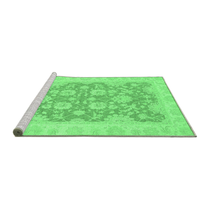 Sideview of Machine Washable Oriental Emerald Green Traditional Area Rugs, wshabs2774emgrn