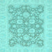 Square Oriental Light Blue Traditional Rug, abs2774lblu