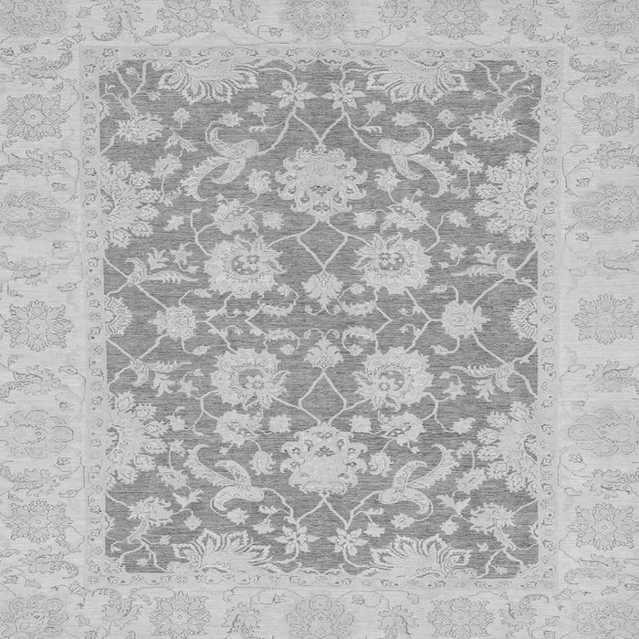 Square Oriental Gray Traditional Rug, abs2774gry