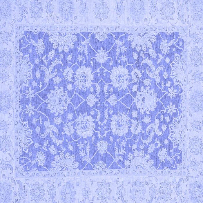 Square Machine Washable Oriental Blue Traditional Rug, wshabs2774blu