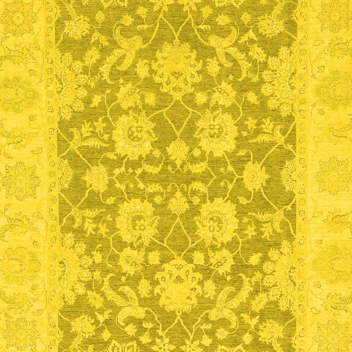 Machine Washable Oriental Yellow Traditional Rug, wshabs2774yw